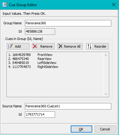 Figure 4. Cue Group Editor