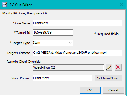 Figure 6. Cue - Remote Client Override 