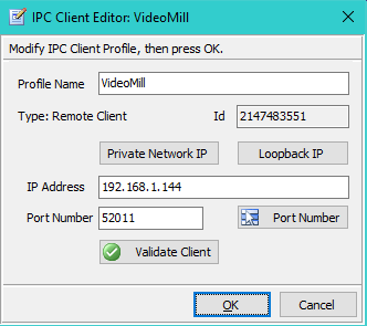 Figure 5. IPC Client Profile Editor 