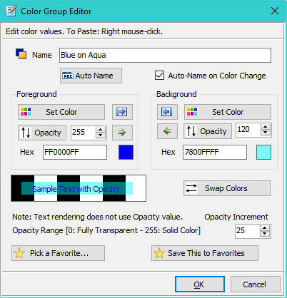 Figure 1.  Color Group Editor   