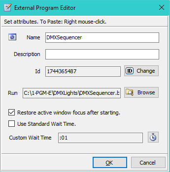 Figure 1. External Program Editor