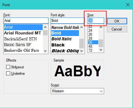 Figure 3. Windows Font Dialog 