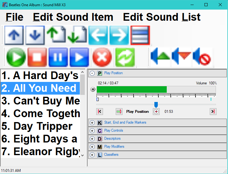 Figure 1. Sound List Enabled for Touch Screen 