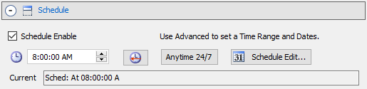 Figure 2.  Schedule Section controls