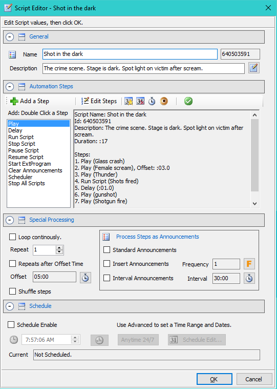 Figure 3.  Script Editor