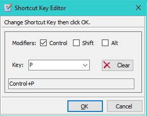 Figure 2. Shortcut Key Editor
