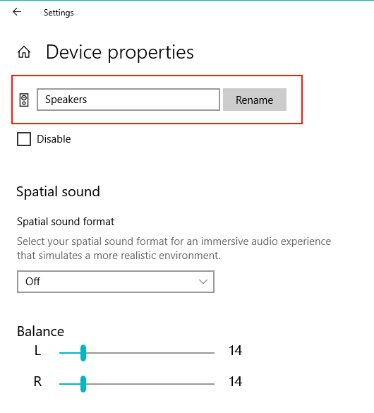 Figure 2. Sound Device Properties 