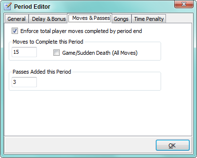 Figure 4.  The Period Editor - Moves and Passes