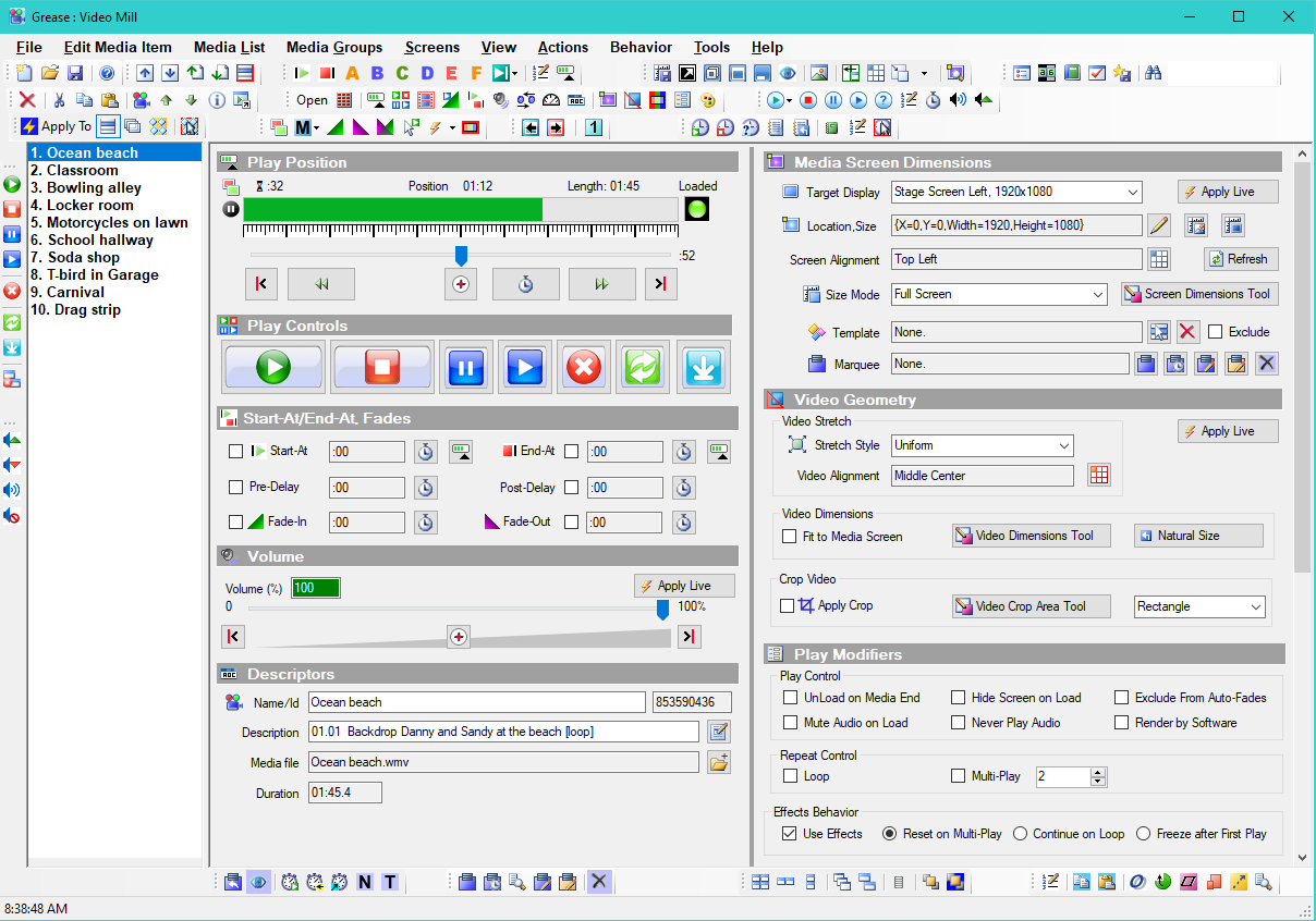 Figure 3.  Media List Editor and Play Console 