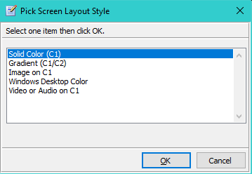 Screen Layout Style prompt