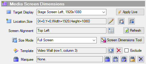 Figure 1.  Media Screen Dimensions panel