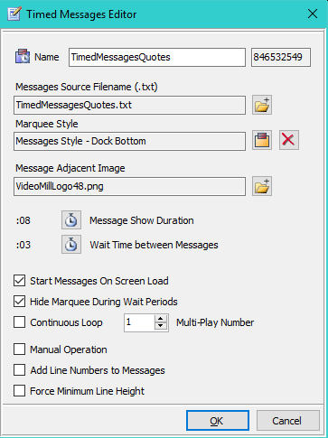 Figure 6. Timed Messages Editor