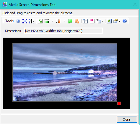 Figure 5. Media Screen Dimensions Tool