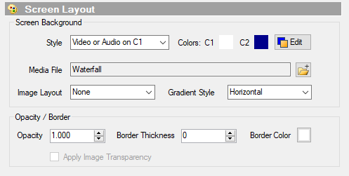 Figure 5. Screen Layout Attributes - For Green Screen