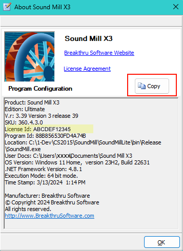 Figure 1. Program Configuration Data