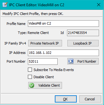 Figure 3. IPC Client Editor
