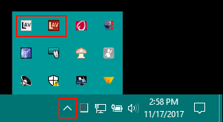 Figure 2. LAV Icons in System Tray