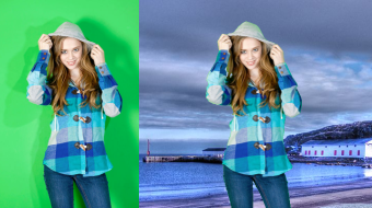 Green Screen with Background Video or Image.